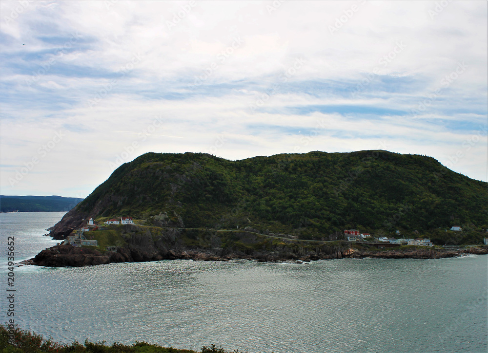 Looking from Signal Hill, across the Narrows to Fort Amherst, St. John's, Newfoundland Labrador, Canada.