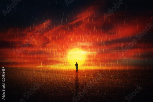 Quadro su tela Acid rain. Earth 2118