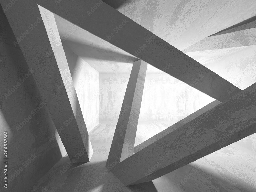 Fototapeta premium Concrete architecture background. Abstract empty dark room