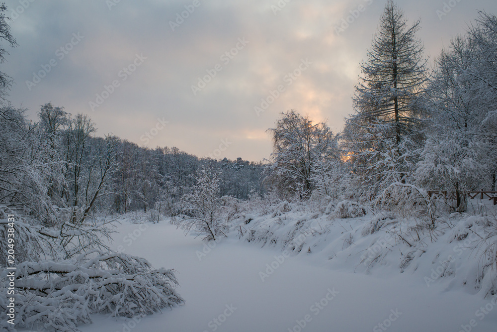 River under snow River under snow