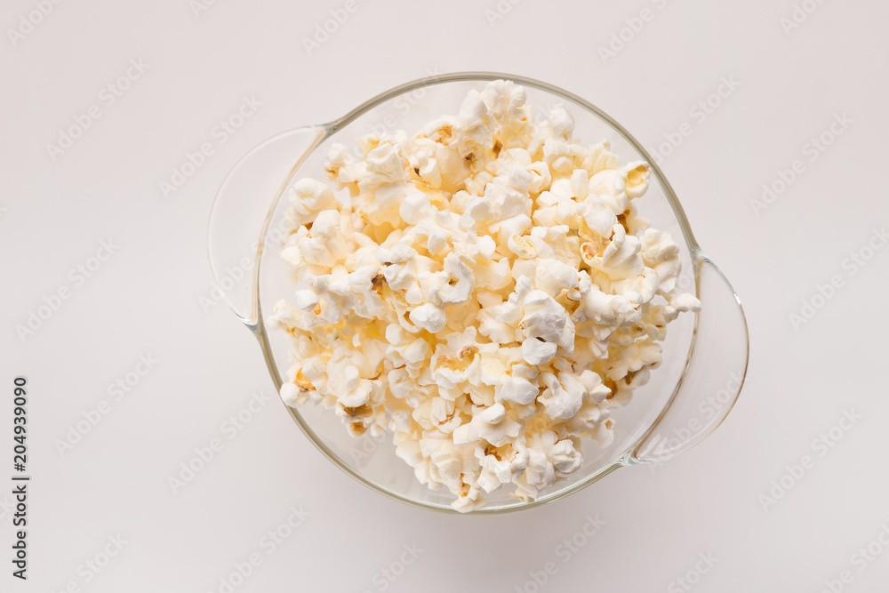 Popcorn bowl isolated on white background Popcorn bowl isolated on white background