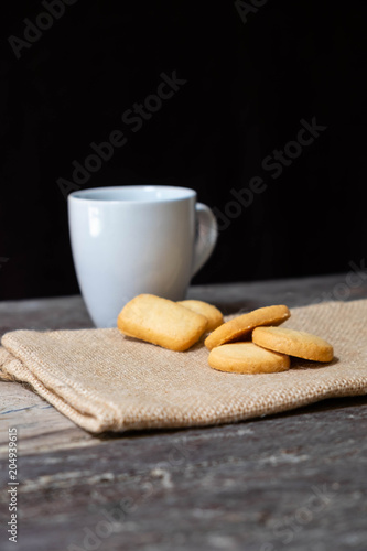 Butter cookies on the Wooden Background