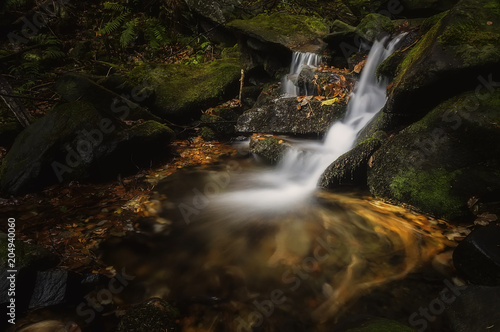 View of autumn waterfalls