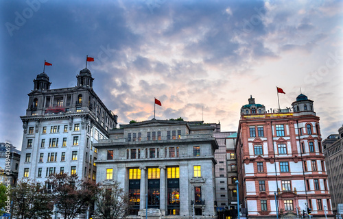 Photography Bund Buildings Evening Shanghai China
