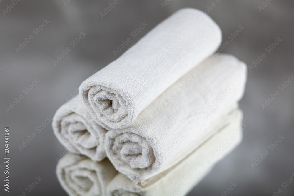 Pile of white towels Pile of white towels