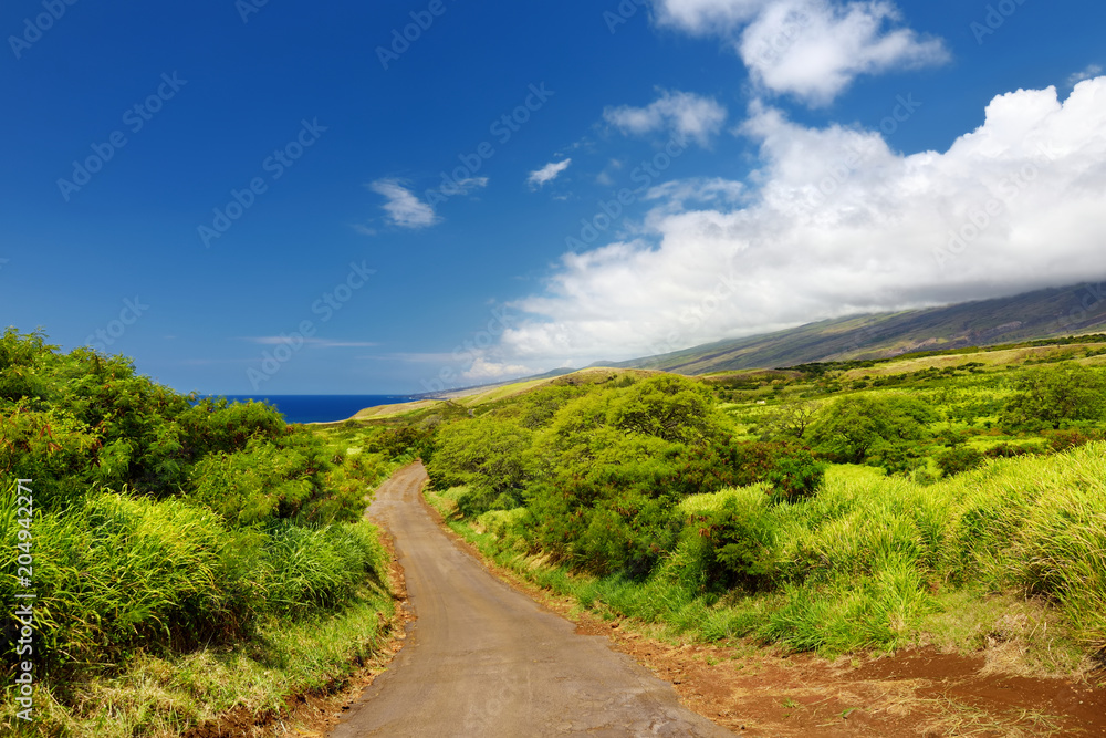 Beautiful landscape of South Maui. The backside of Haleakala Crater on the island of Maui, Hawaii