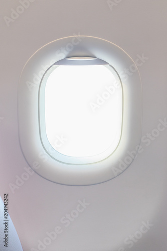 View in airplane window