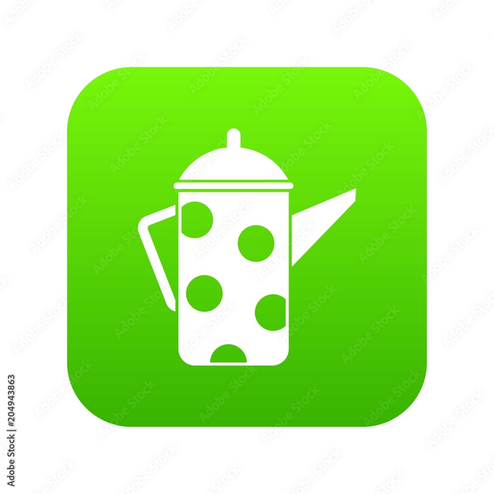 Retro coffee kettle icon digital green Retro coffee kettle icon digital green