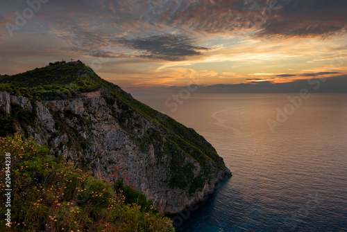 Kampi, the place for the most beautiful sunset in Zakynthos island. Summer time sunset in Zante