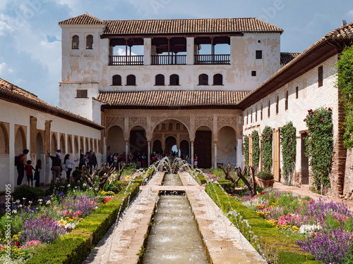 Stunning view of Alhambra palace and fortress complex located in Granada, Andalusia, Spain.