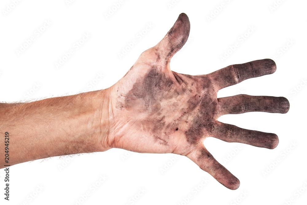 Obraz premium Male hand on white background