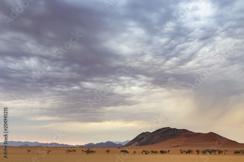 Clouds over barren country