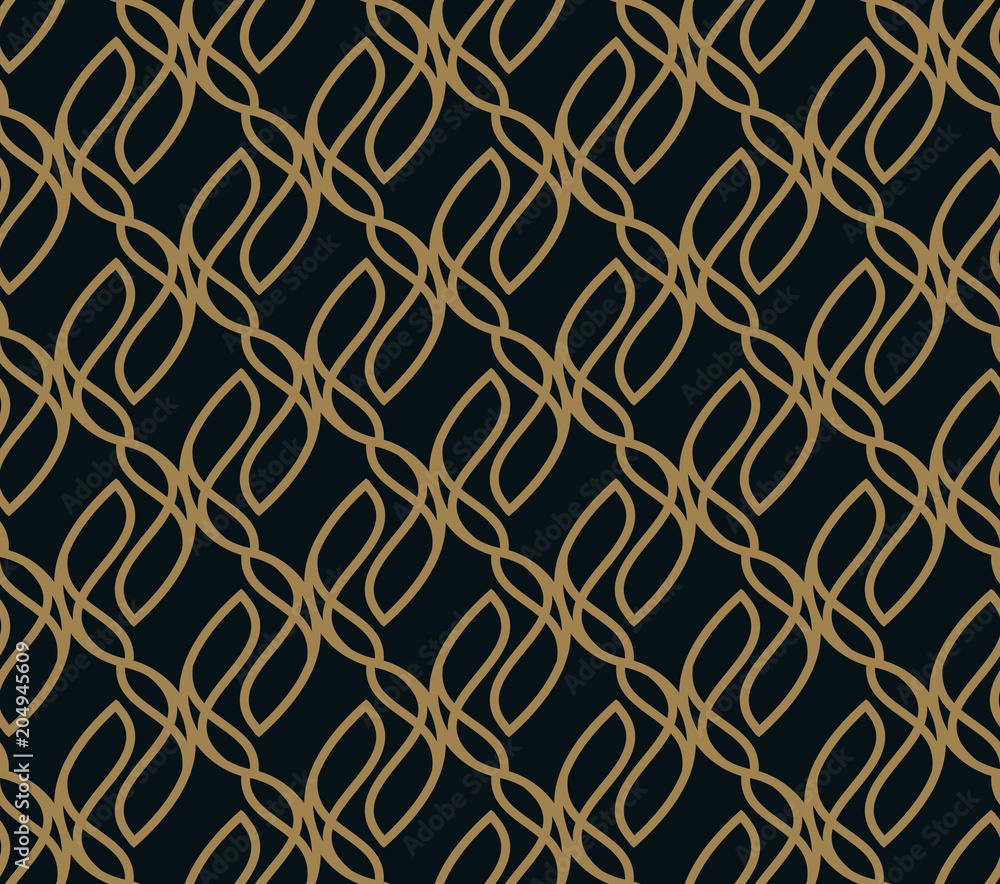 Naklejka premium Seamless pattern. Graphic lines ornament. Floral stylish background.