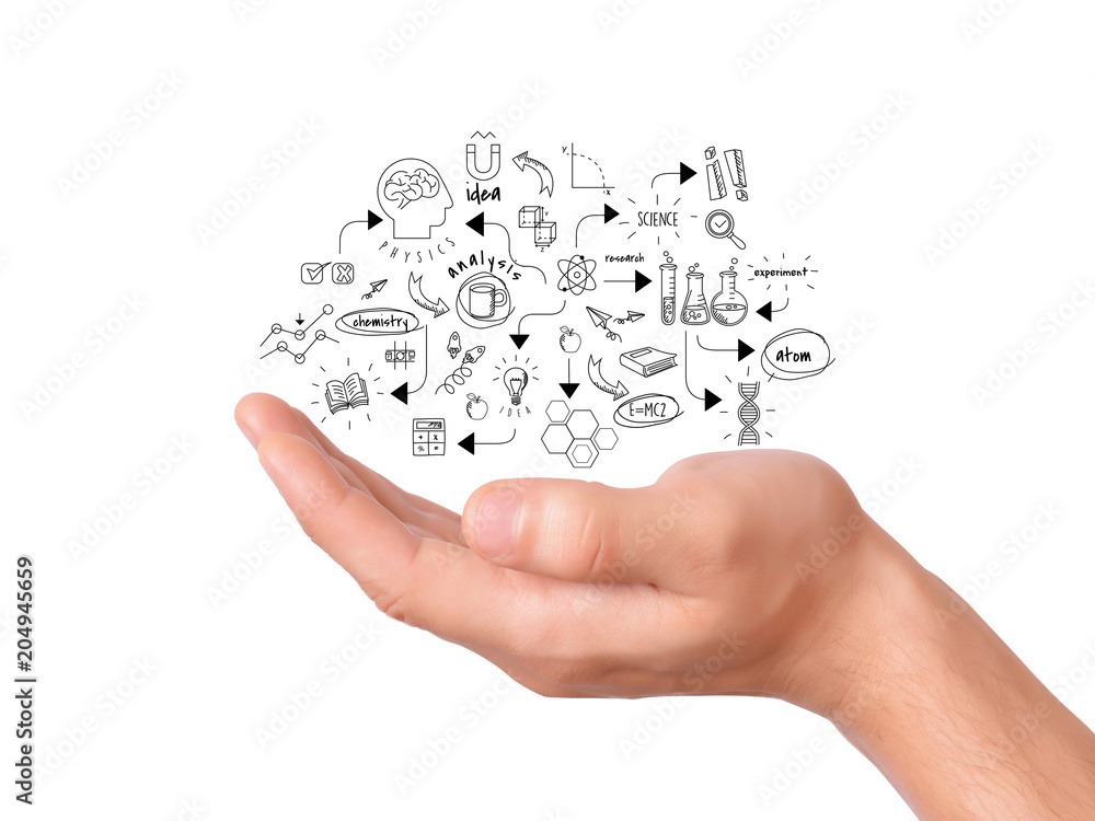 Hand holding an object on white background Hand holding an object on white background