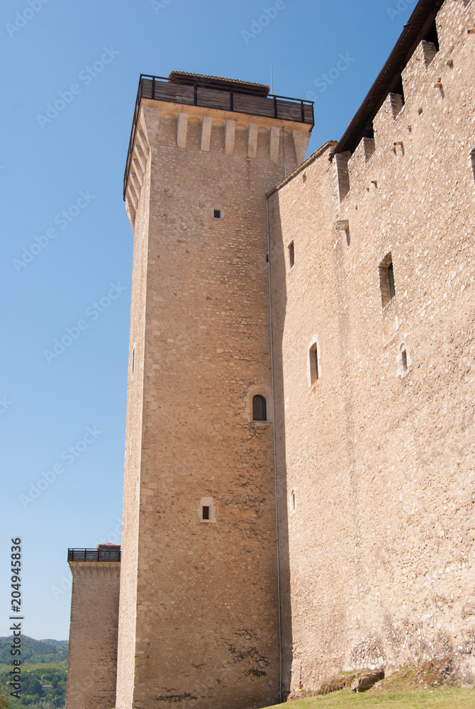 Rock of sighting Albornoziana with tall walls and tower