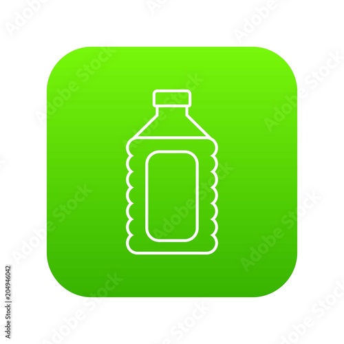 Plastic soap bottle icon green vector