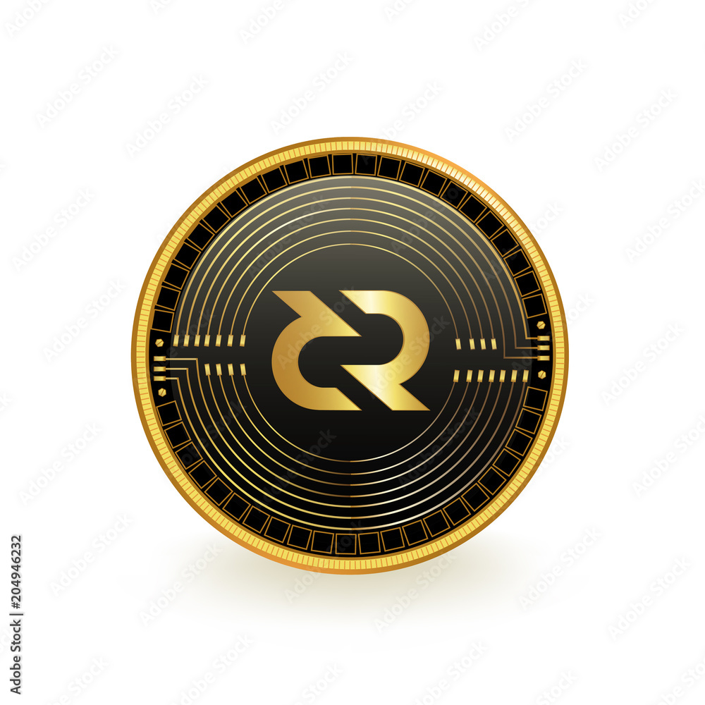DeCred Cryptocurrency Black Coin Isolated DeCred Cryptocurrency Black Coin Isolated