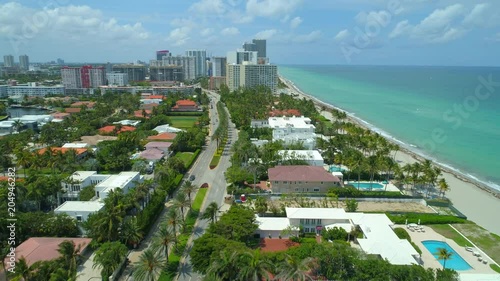 Drone aerial multi million dollar homes in South Florida photo