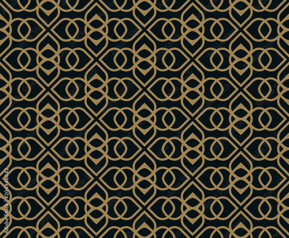 Seamless pattern. Graphic lines ornament. Floral stylish backgro