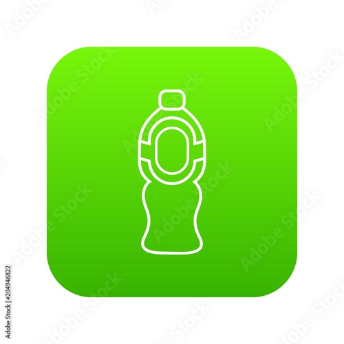 Bottle juice icon green vector