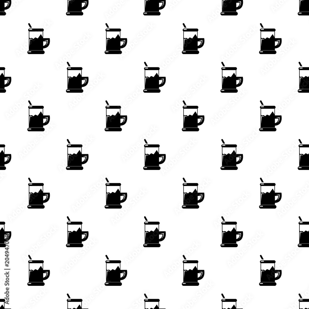Naklejka premium Metal glass cup tea pattern vector seamless