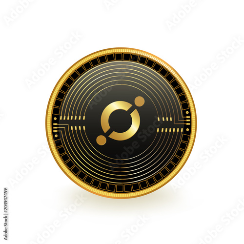Icon Cryptocurrency Black Coin Isolated