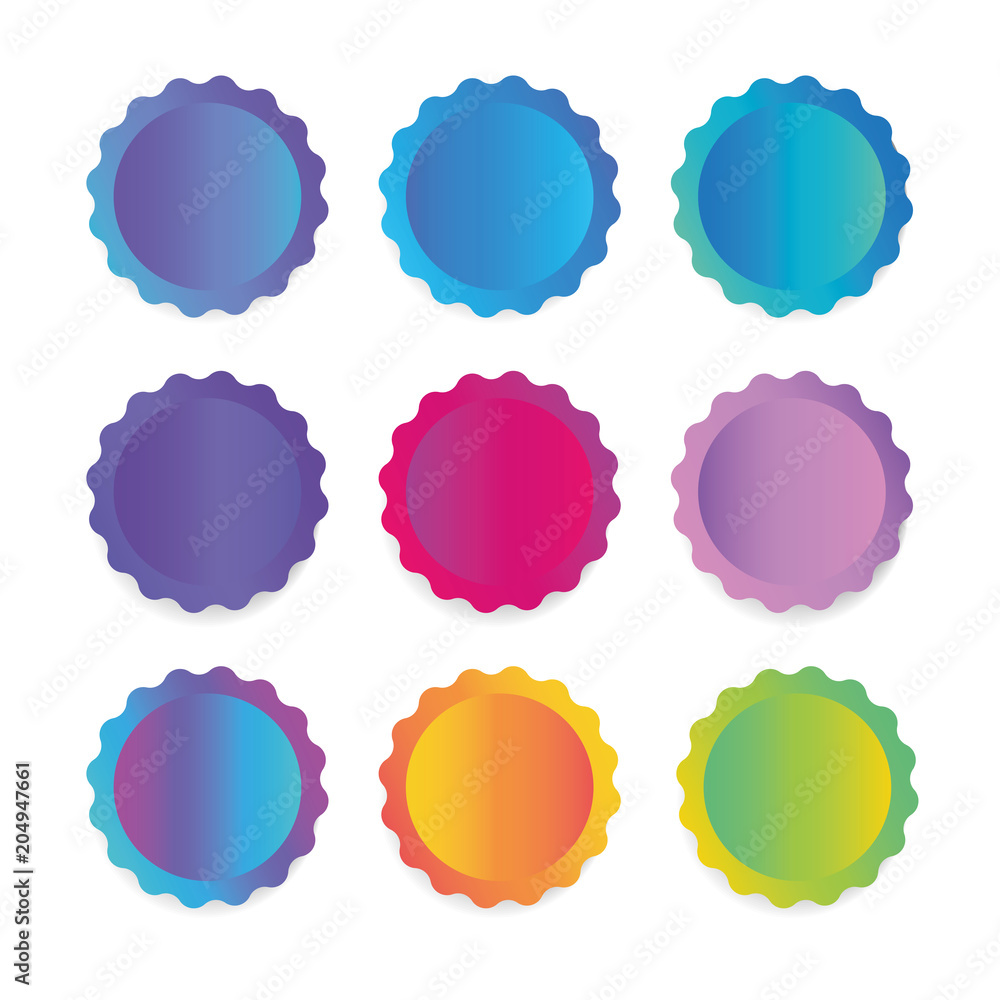 A collection of round stickers labels for banners A collection of round stickers labels for banners