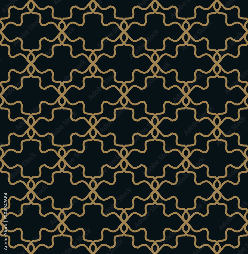 Seamless pattern. Graphic lines ornament. Floral stylish backgro Seamless pattern. Graphic lines ornament. Floral stylish backgro
