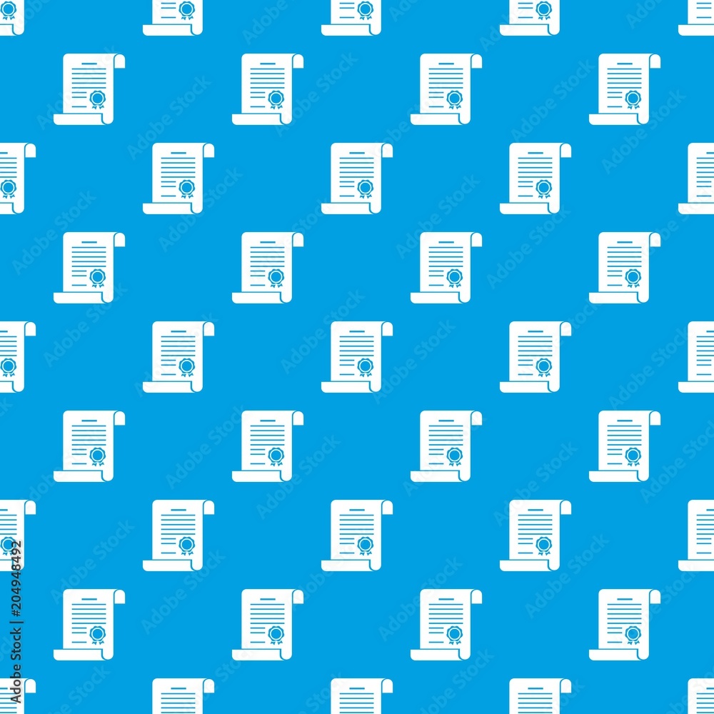 Certificate pattern vector seamless blue