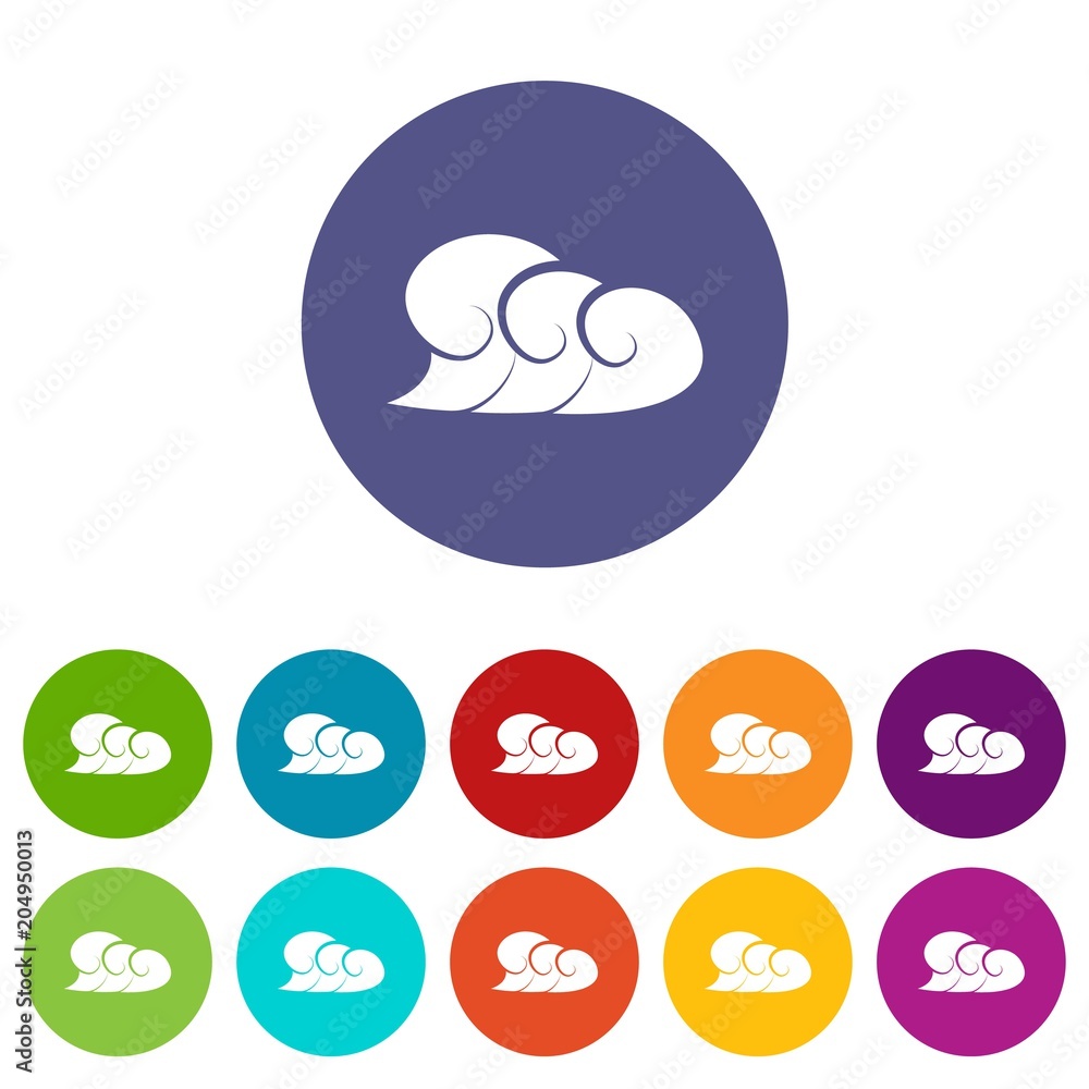 High ocean wave with foam icon, simple style High ocean wave with foam icon, simple style