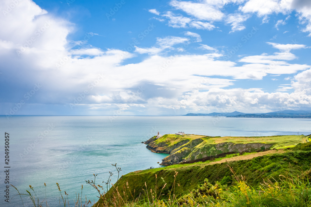 Beautiful scenery of Baily Lighthouse on Howth Head, county Dublin, Ireland