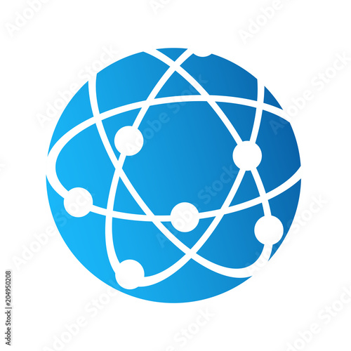 Globe logo icon  internet connection communication concept  stock vector illustration