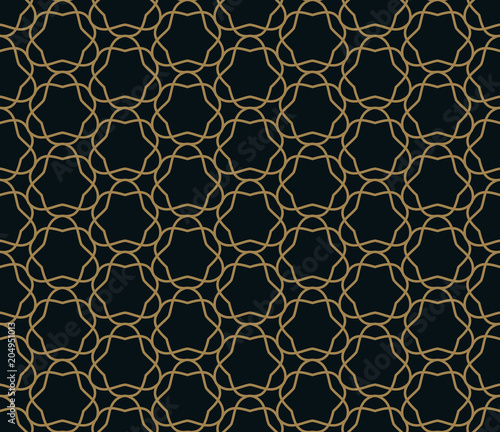 Seamless pattern. Graphic lines ornament. Floral stylish backgro