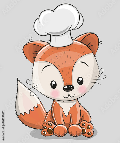 Caroon Fox in a cook hat