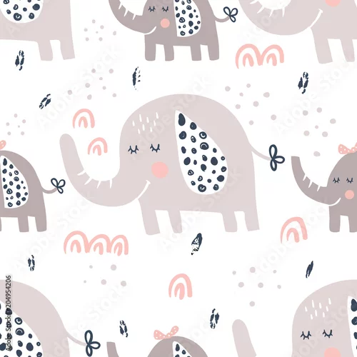Tapety wzór rodziny słoni