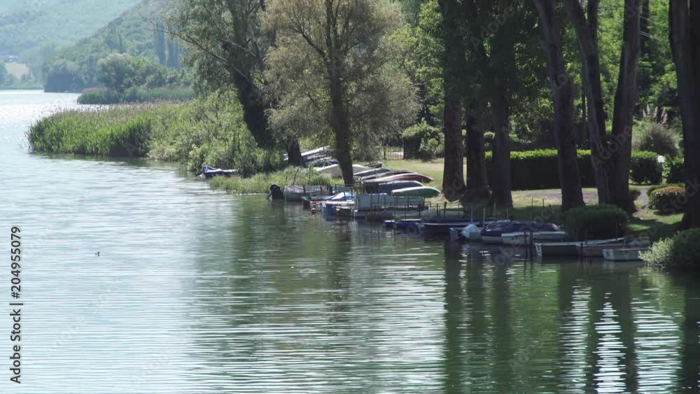 Boats on riverbed