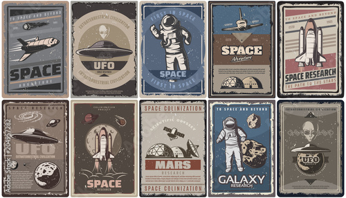 Vintage Colored Space Posters