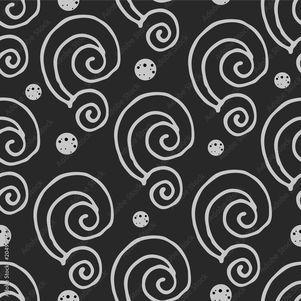 Adstract hand drawn seamless pattern with waves.