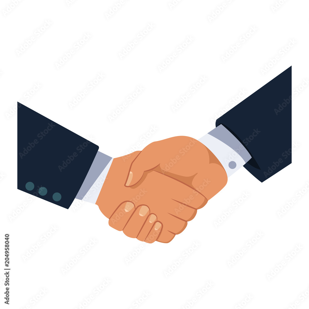 Business partners handshake vector flat icon isolated on white background. Business partners handshake vector flat icon isolated on white background.
