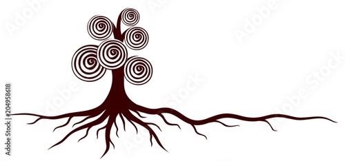 Tree with roots.