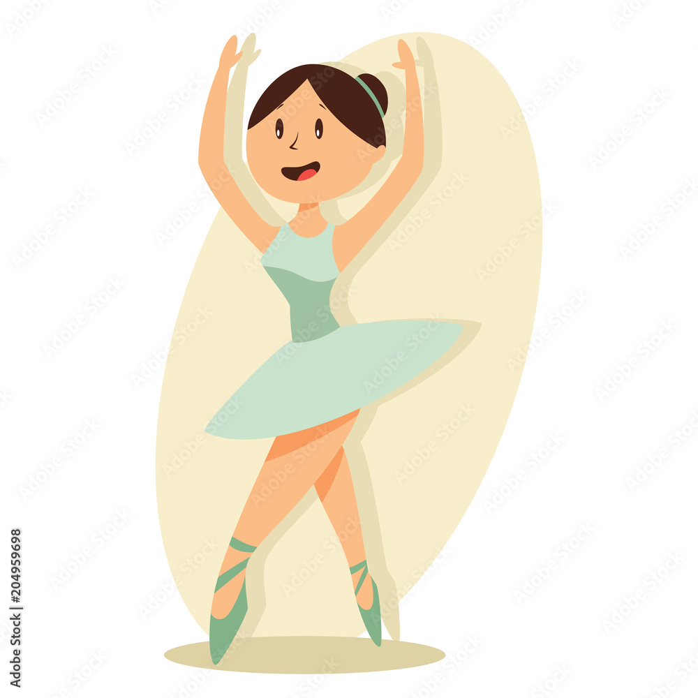 Ballerina vector cartoon illustration. Little girl dancing ballet. Ballerina vector cartoon illustration. Little girl dancing ballet.
