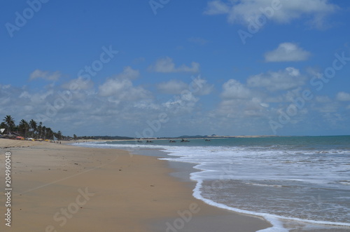 Endless sandy beach  Cumbuco  Brazil