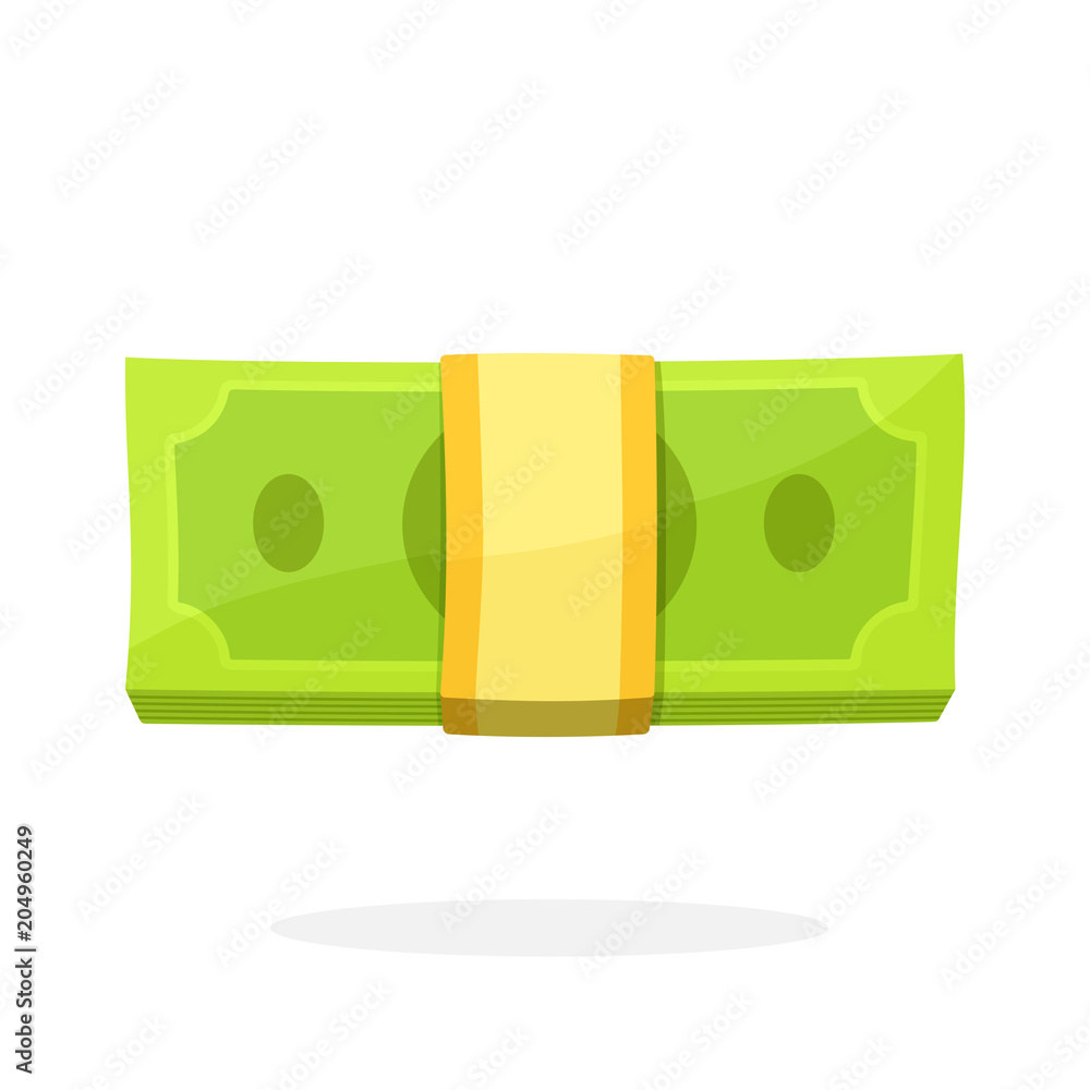 Bundle of paper money in flat style Bundle of paper money in flat style