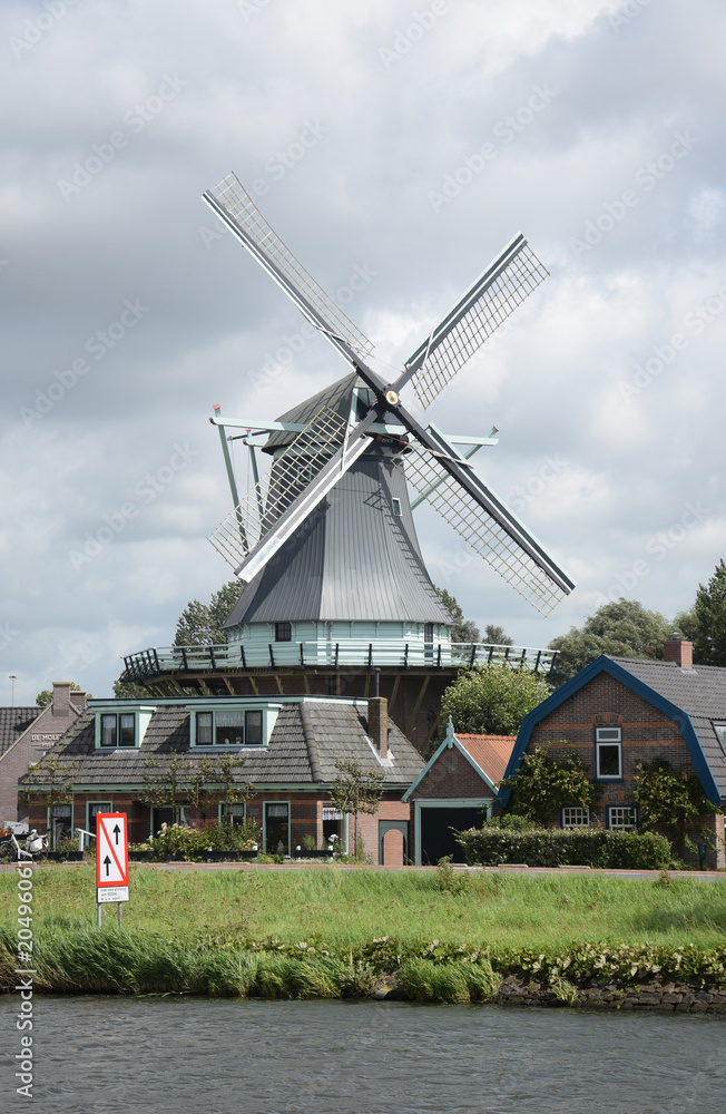 Fototapeta premium Windmühle De Gouden Engel bei Alkmaar