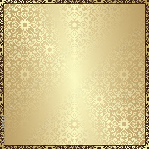 Golden vintage seamless wallpaper. Can be used in cover design, book design, card background and other