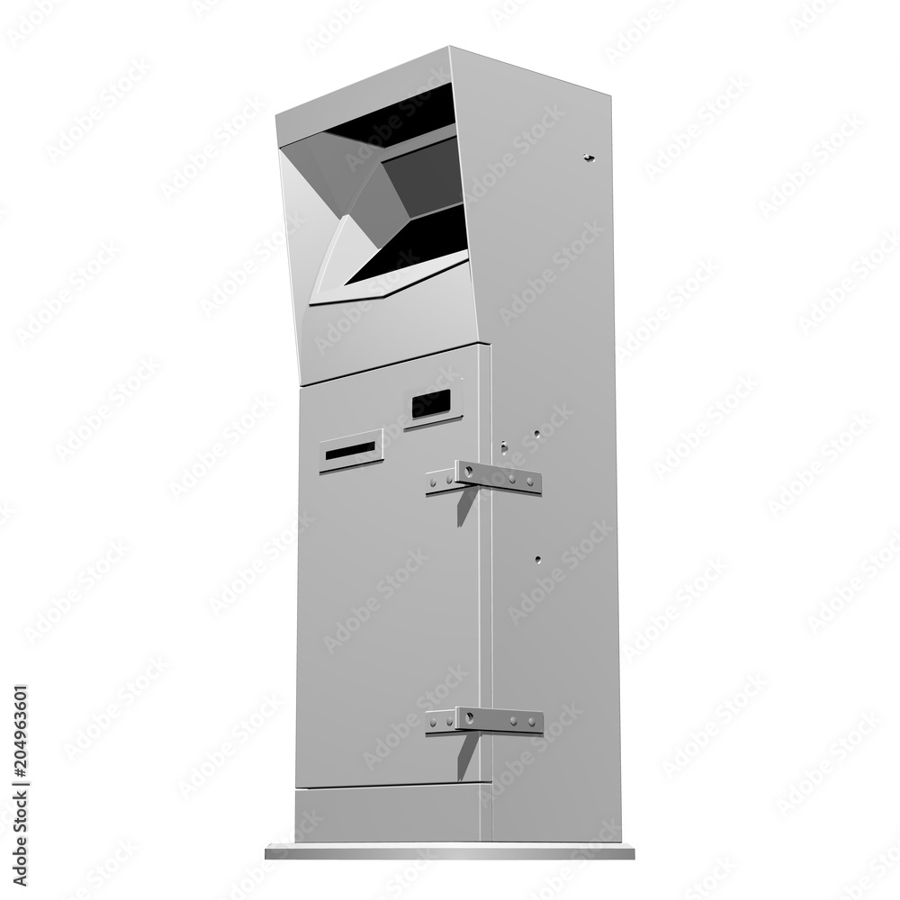 POS terminal for the street with touchscreen. Isolated on white background. POS terminal for the street with touchscreen. Isolated on white background.