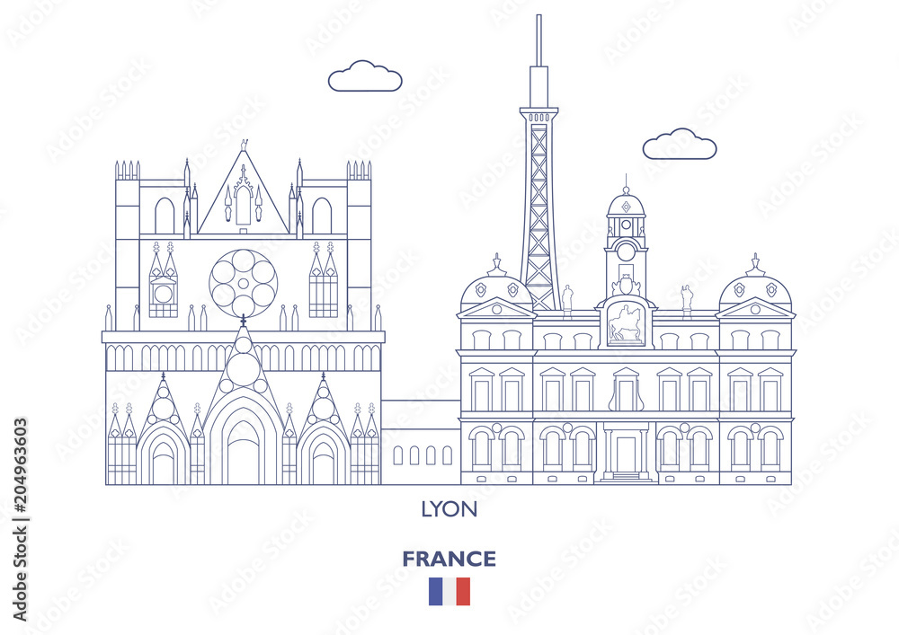 Lyon City Skyline, France