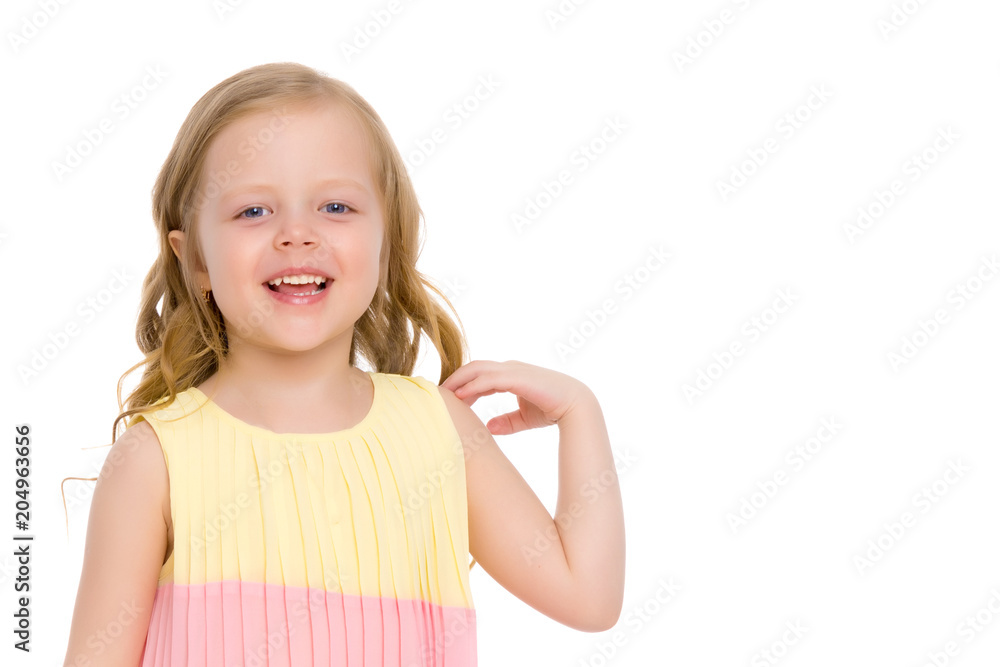 Beautiful little girl laughing. Beautiful little girl laughing.