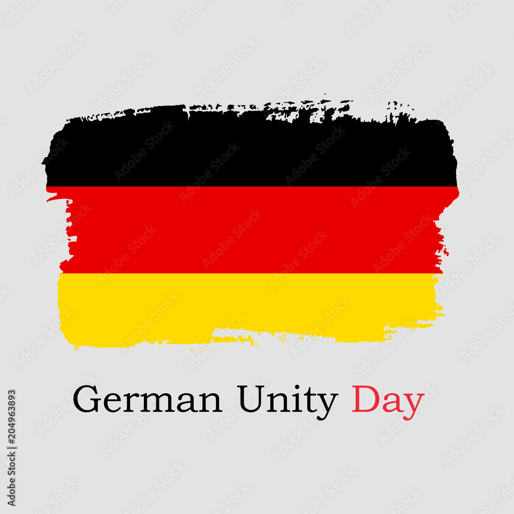 Fototapeta premium Vector Illustration. Hand draw Germany flag. National Germany banner for design. Germany Unity Day