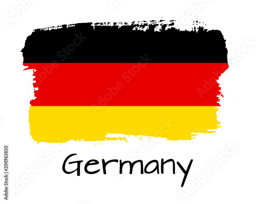 Vector Illustration. Hand draw Germany flag. National Germany banner for design on white background